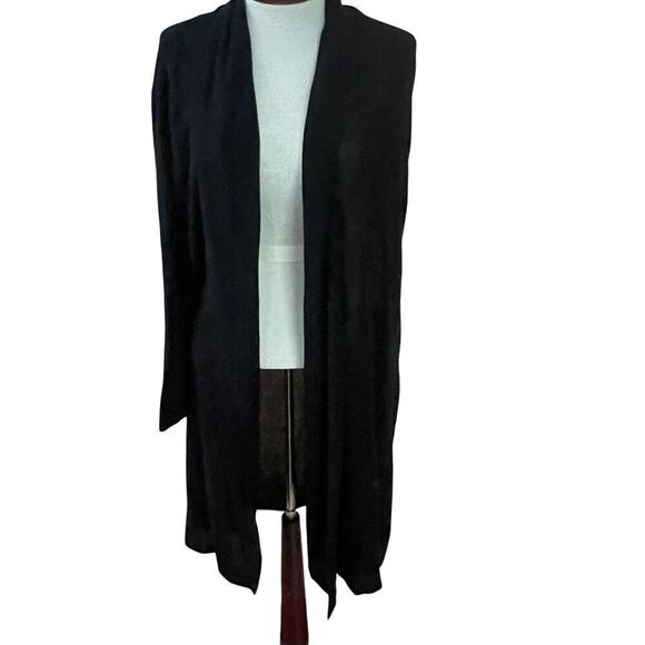 Mo:Vint Size Medium Black Sweater Open Cardigan Lightweight Knit Anthropologie - Picture 1 of 4